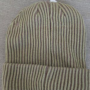 NWT known supply knit beenie olive green